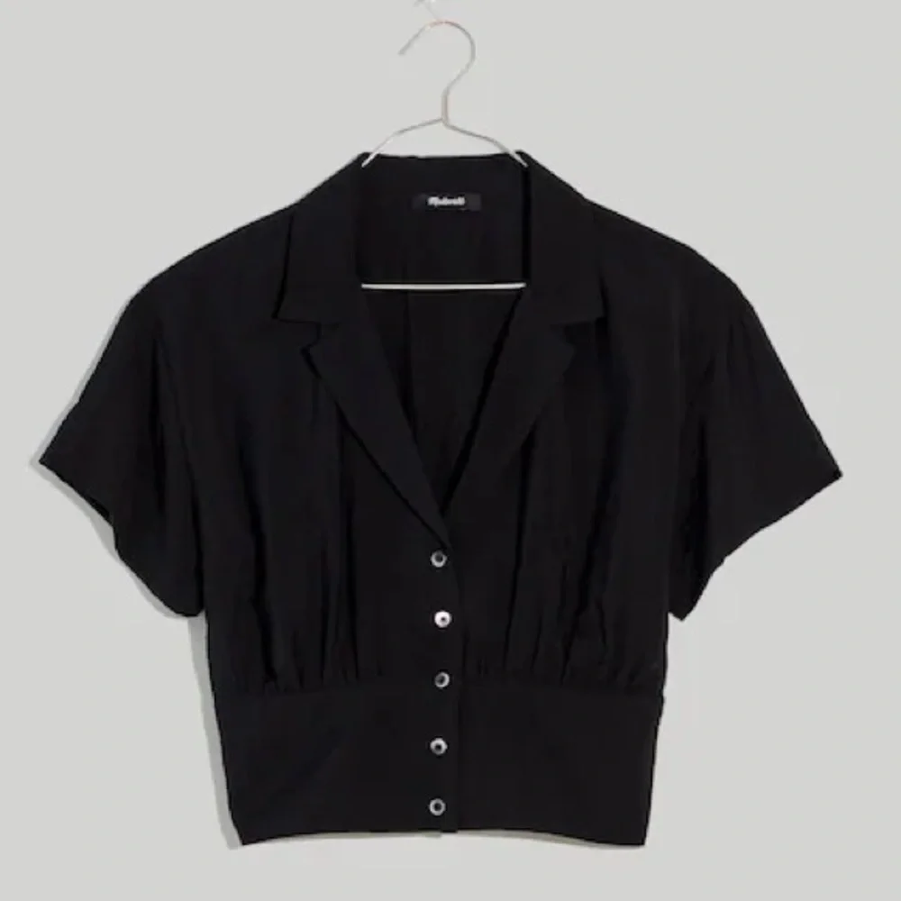 Madewell Drapey Banded-Bottom Button-Down Top - Picture 9 of 9